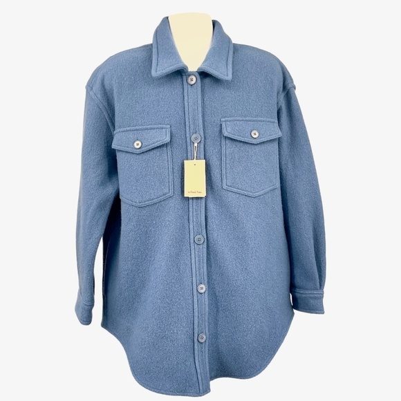 NWT Aritzia Wilfred Free The Ganna Shirt Jacket, Playful Blue, XL